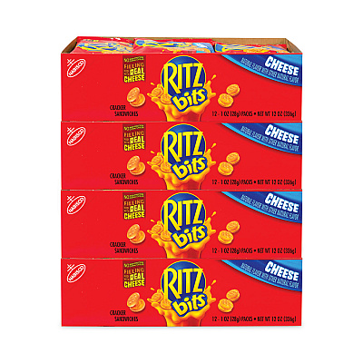 Nabisco Ritz Bits Cheese Sandwich Crackers, 1 oz Pouch, 48 Pouches/Carton (GRR30400071)