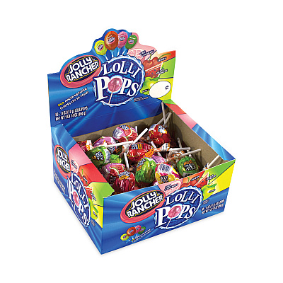 Jolly Rancher Lollipops Assortment, Assorted Flavors, 0.6 oz, 50/Carton (GRR20900051)