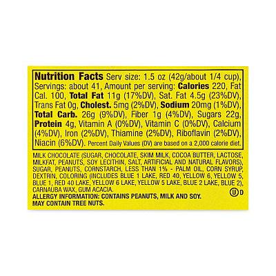 M & M's Milk Chocolate Peanut Candies, 62 oz Tub (GRR20900060)