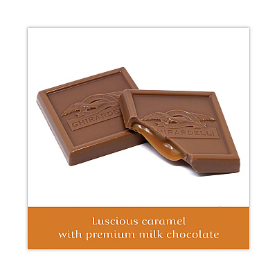 Ghirardelli Milk Chocolate and Caramel Chocolate Squares, 9.04 oz Bags, 2 Bags/Pack (GRR30001034)