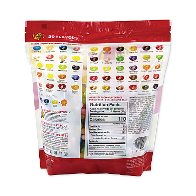 Jelly Belly 50 Flavors Jelly Beans Assortment, 3 lb Standup Bag (GRR22000020)
