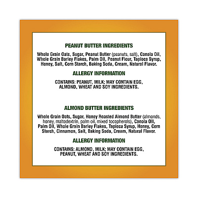 Nature Valley Biscuits, Cinnamon with Almond Butter/Honey with Peanut Butter, 1.35 oz Pouch, 30/Carton (GRR22001046)