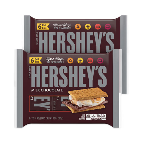 Hershey's Milk Chocolate Bar, 1.55 oz Bar, 6 Bars/Pack, 2 Packs/Box, Ships in 1-3 Business Days (24601029)