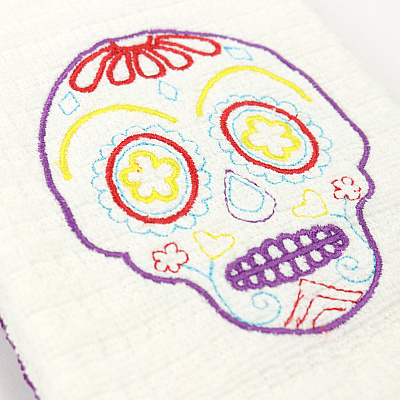 Sc Lucky Embroidered Kitchen Towel 16x26 Skull, Case Of 40 Sets (SC-KT2-SK-CS)