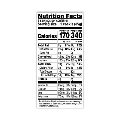 Grandma's Homestyle Peanut Butter Cookies, 2.5 oz Pack, 2 Cookies/Pack, 60 Packs/Carton (GRR29500063)