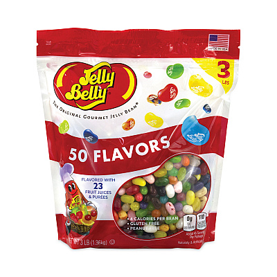 Jelly Belly 50 Flavors Jelly Beans Assortment, 3 lb Standup Bag (GRR22000020)