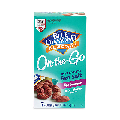 Blue Diamond Oven Roasted Sea Salt Almonds, 0.6 oz Bag, 7 Bags/Box, 6 Box/Carton (GRR22000794)