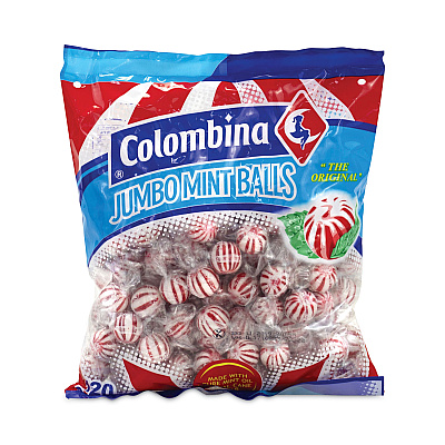 Colombina Jumbo Peppermint Balls Bag, 0.04 oz, 120 Balls/Bag, 1 Bag/Carton (GRR20900021)