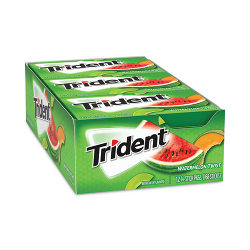 Trident Sugar-Free Gum, Watermelon Twist, 14 Pieces/Pack, 12 Packs/Box, Delivered in 1-4 Business Days (20902518)