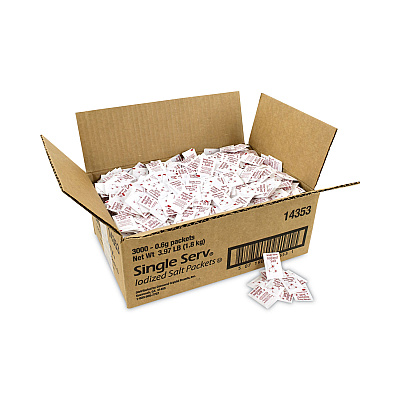 Diamond Crystal Iodized Salt Packet, 0.6 g Packet, 3,000/Carton (GRR20900355)