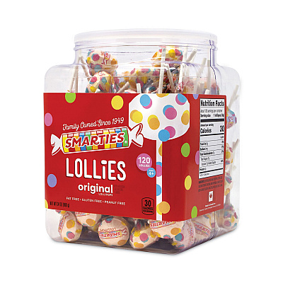 Nestl Smarties Lollies Lollipops, 34 oz Jar, 120 Pieces (GRR20900013)