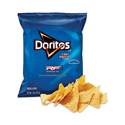 Doritos Reduced Fat Cool Ranch Tortilla Chips, 1 oz Bag, 72 Bags/Carton (GRR29500056)