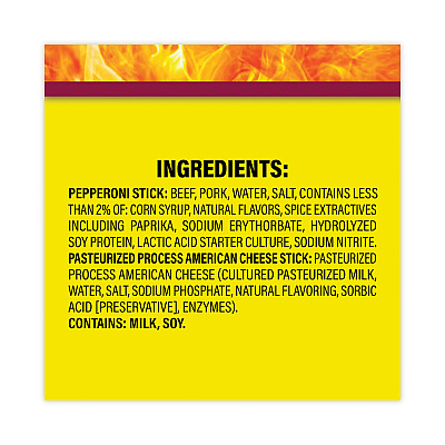 Slim Jim Pepperoni and Cheese Meat Sticks, 1.5 oz, 18/Carton (GRR20900655)