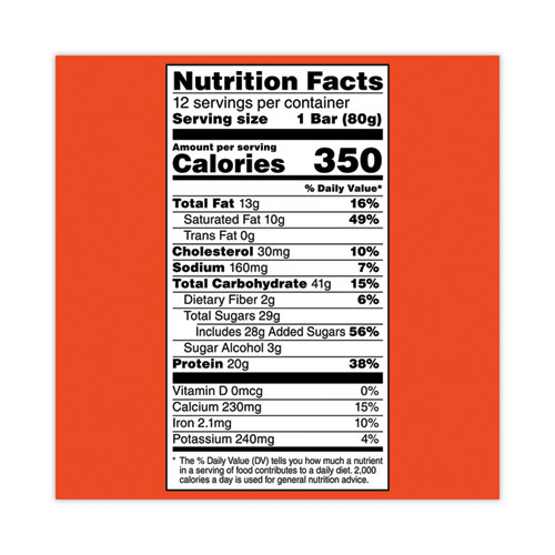 Gatorade Recover Chocolate Chip Whey Protein Bar, 2.8 oz Bar, 12 Bars/Box, Delivered in 1-4 Business Days (29500032)