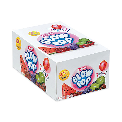 Charms Blow Pops, Assorted Flavors, 0.64 oz, 100/Carton (GRR20900016)