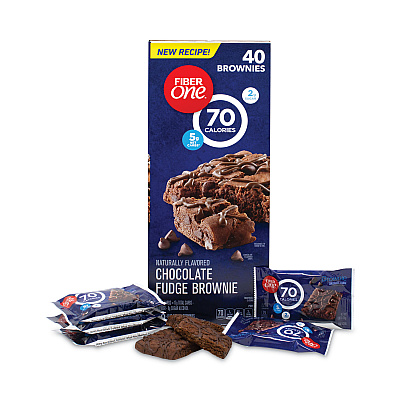 Fiber One 70 Calorie Chocolate Fudge Brownies, 0.89 oz, 40/Carton (GRR22000454)