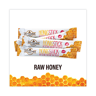 Breitsamer Honig Raw Honey Sticks, 0.28 oz, 80 Sticks/Tub, 1 Tub/Carton (GRR20902630)