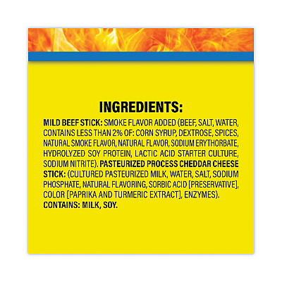 Slim Jim Beef and Cheese Meat Sticks, 1.5 oz, 18/Carton (GRR20900656)