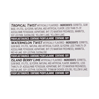 Trident Sugar-Free Gum, Fruit Variety, 14 Pieces/Pack, 20 Packs/Carton (GRR22000891)