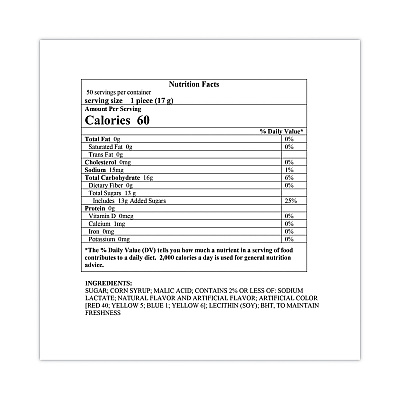 Jolly Rancher Lollipops Assortment, Assorted Flavors, 0.6 oz, 50/Carton (GRR20900051)
