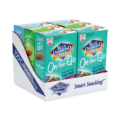 Blue Diamond Almonds Variety Pack, Assorted Flavors, 0.6 oz Pouch, 7 Pouches/Box, 6 Boxes/Carton (GRR22000796)