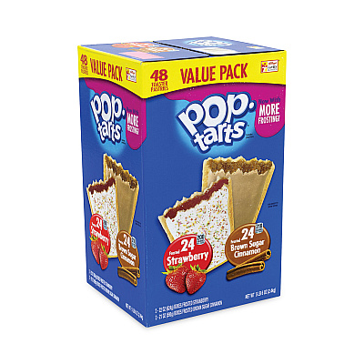 Kellogg's Pop Tarts, Brown Sugar Cinnamon/Strawberry, 2 Tarts/Pouch, 12 Pouches/Pack, 2 Packs/Carton (GRR22000456)