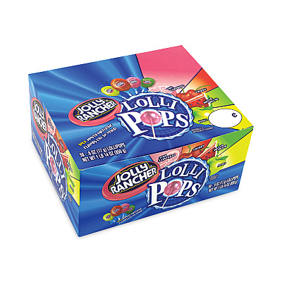 Jolly Rancher Lollipops Assortment, Assorted Flavors, 0.6 oz, 50/Carton (GRR20900051)