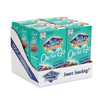 Blue Diamond Oven Roasted Sea Salt Almonds, 0.6 oz Bag, 7 Bags/Box, 6 Box/Carton (GRR22000794)