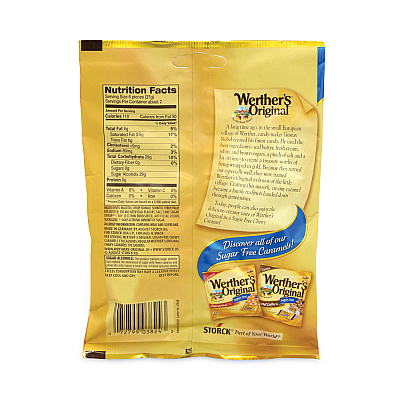 Werther's Original Sugar Free Chewy Caramel Candy, 2.75 oz Bag, 3/Pack (GRR30201006)