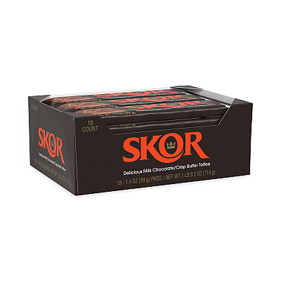 SKOR Candy Bar, 1.4 oz Bar, 18/Carton (GRR20902450)