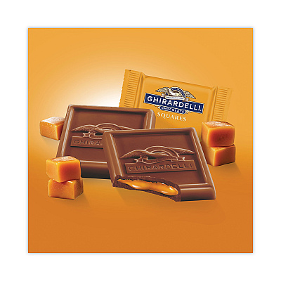 Ghirardelli Milk Chocolate and Caramel Chocolate Squares, 15.96 oz Bag (GRR30001035)