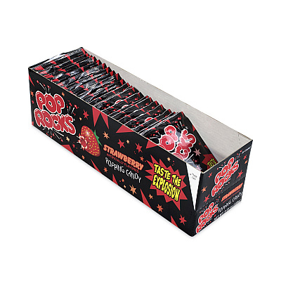 POP ROCKS Sugar Candy,Strawberry, 0.33 oz Pouches, 24/Carton (GRR20900231)