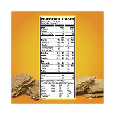 Nature Valley Biscuits, Cinnamon with Almond Butter/Honey with Peanut Butter, 1.35 oz Pouch, 30/Carton (GRR22001046)