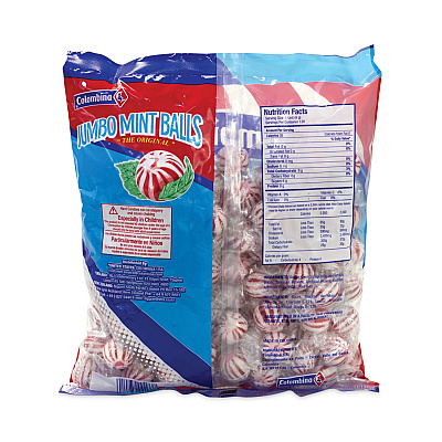 Colombina Jumbo Peppermint Balls Bag, 0.04 oz, 120 Balls/Bag, 1 Bag/Carton (GRR20900021)