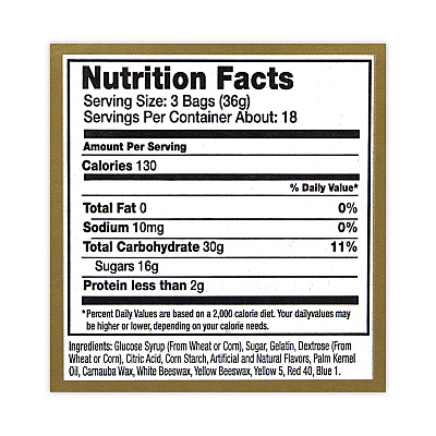 Haribo Goldbears Gummi Candy, 0.4 oz Pouches, Lemon; Orange; Pineapple; Rasberry; Strawberry, 54/Carton (GRR20900181)
