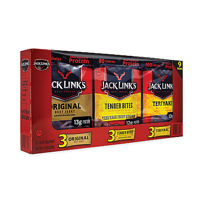 Jack Links Beef Jerky Variety Pack, 1.5 oz, 9/Carton (GRR22000411)