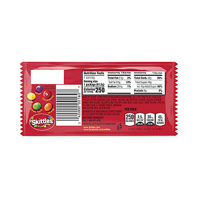 Skittles Chewy Candy, Original, 2.17 oz Bag, 36 Bags/Carton (GRR20900148)