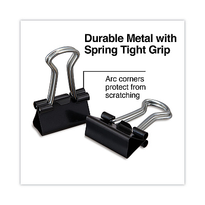 Universal Binder Clips, Mini, Black/Silver, 12/Box (UNV10199)