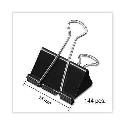 Universal Binder Clip Zip-Seal Bag Value Pack, Mini, Black/Silver, 144/Pack (UNV10199VP)