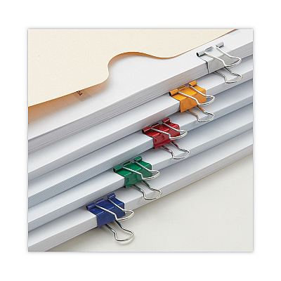 Universal Binder Clips with Storage Tub, Mini, Assorted Colors, 60/Pack (UNV31027)