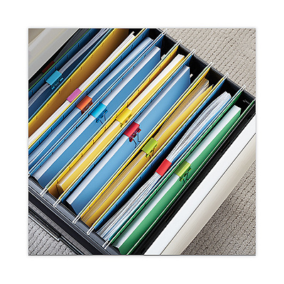 Universal Emoji Themed Binder Clips with Storage Tub, Medium, Assorted Colors, 42/Pack (UNV31031)