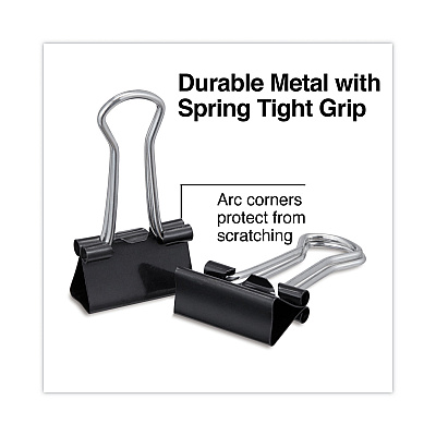 Universal Binder Clips with Storage Tub, Small, Black/Silver, 40/Pack (UNV11140)