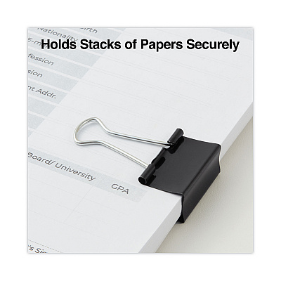 Universal Binder Clips with Storage Tub, Medium, Black/Silver, 24/Pack (UNV11124)
