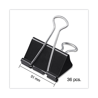 Universal Binder Clip Zip-Seal Bag Value Pack, Large, Black/Silver, 36/Pack (UNV10220VP)