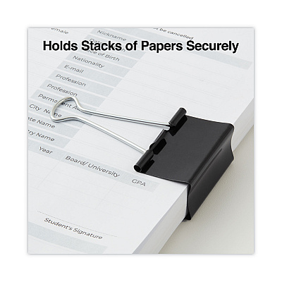 Universal Binder Clip Zip-Seal Bag Value Pack, Large, Black/Silver, 36/Pack (UNV10220VP)
