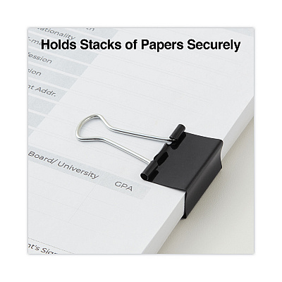 Universal Binder Clip Zip-Seal Bag Value Pack, Medium, Black/Silver, 36/Pack (UNV10210VP)