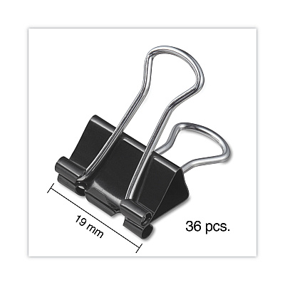 Universal Binder Clips Value Pack, Small, Black/Silver, 36/Box (UNV10200VP3)