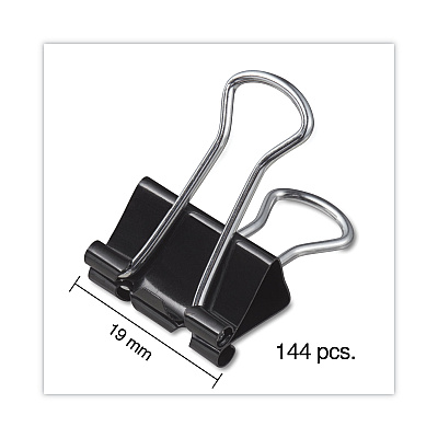 Universal Binder Clip Zip-Seal Bag Value Pack, Small, Black/Silver, 144/Pack (UNV10200VP)