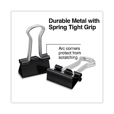 Universal Binder Clips, Small, Black/Silver, 12/Box (UNV10200)