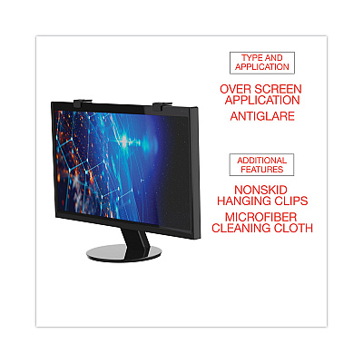 Innovera Protective Antiglare LCD Monitor Filter for 21.5" to 22" Widescreen Flat Panel Monitor, 16:9/16:10 Aspect Ratio (IVR46405)